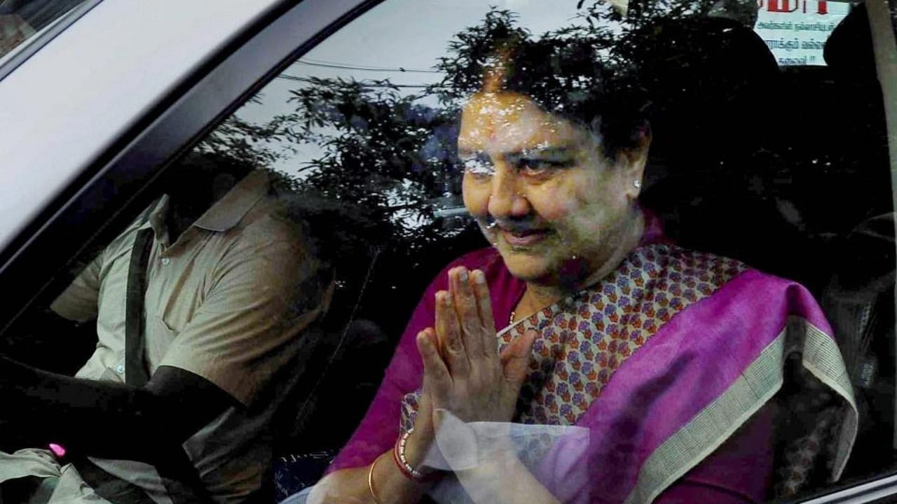 V K Sasikala. Credit: PTI file photo.