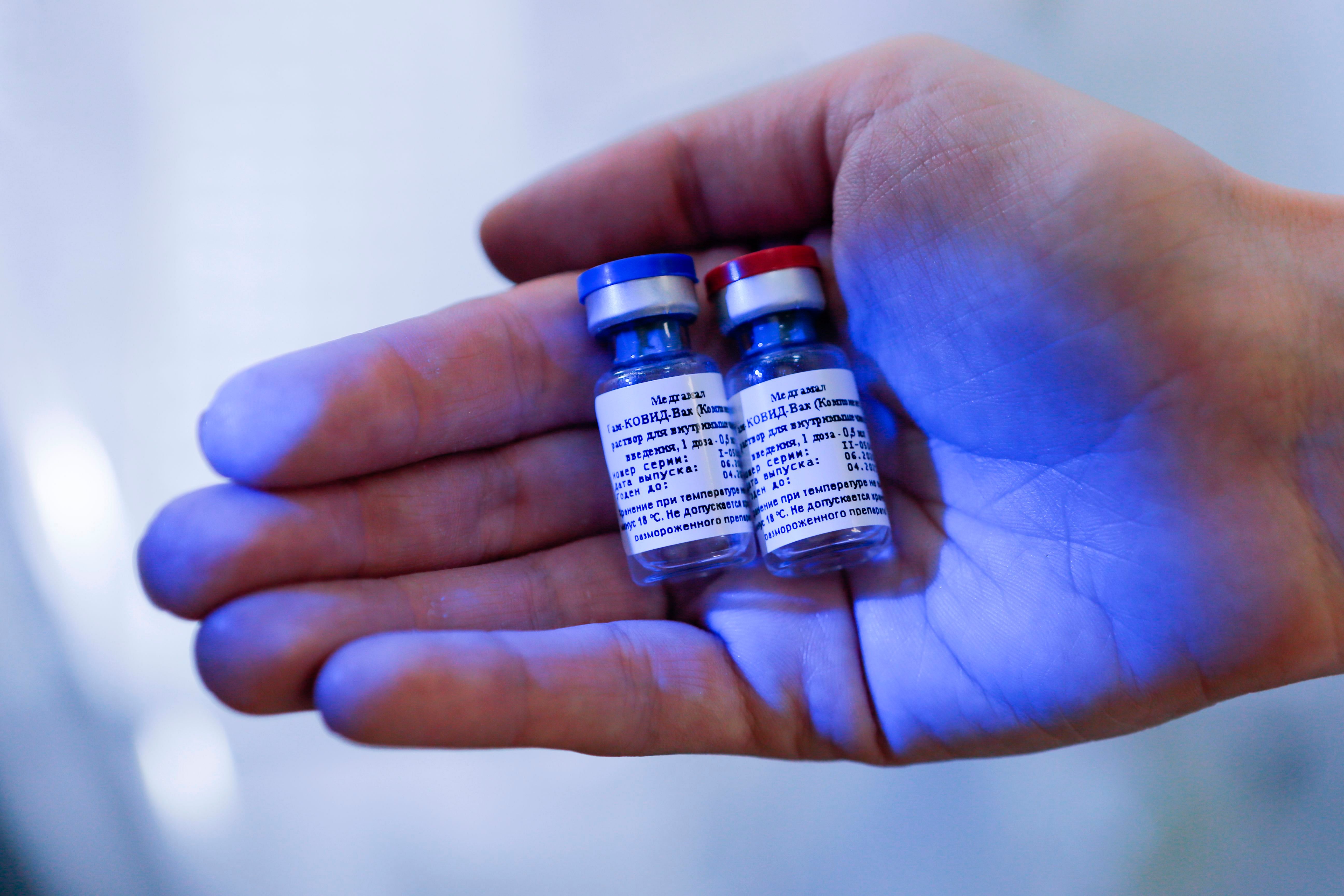 Russian Direct Investment Fund shows the vaccine against the coronavirus disease (Sputnik V). Credit: AFP Photo