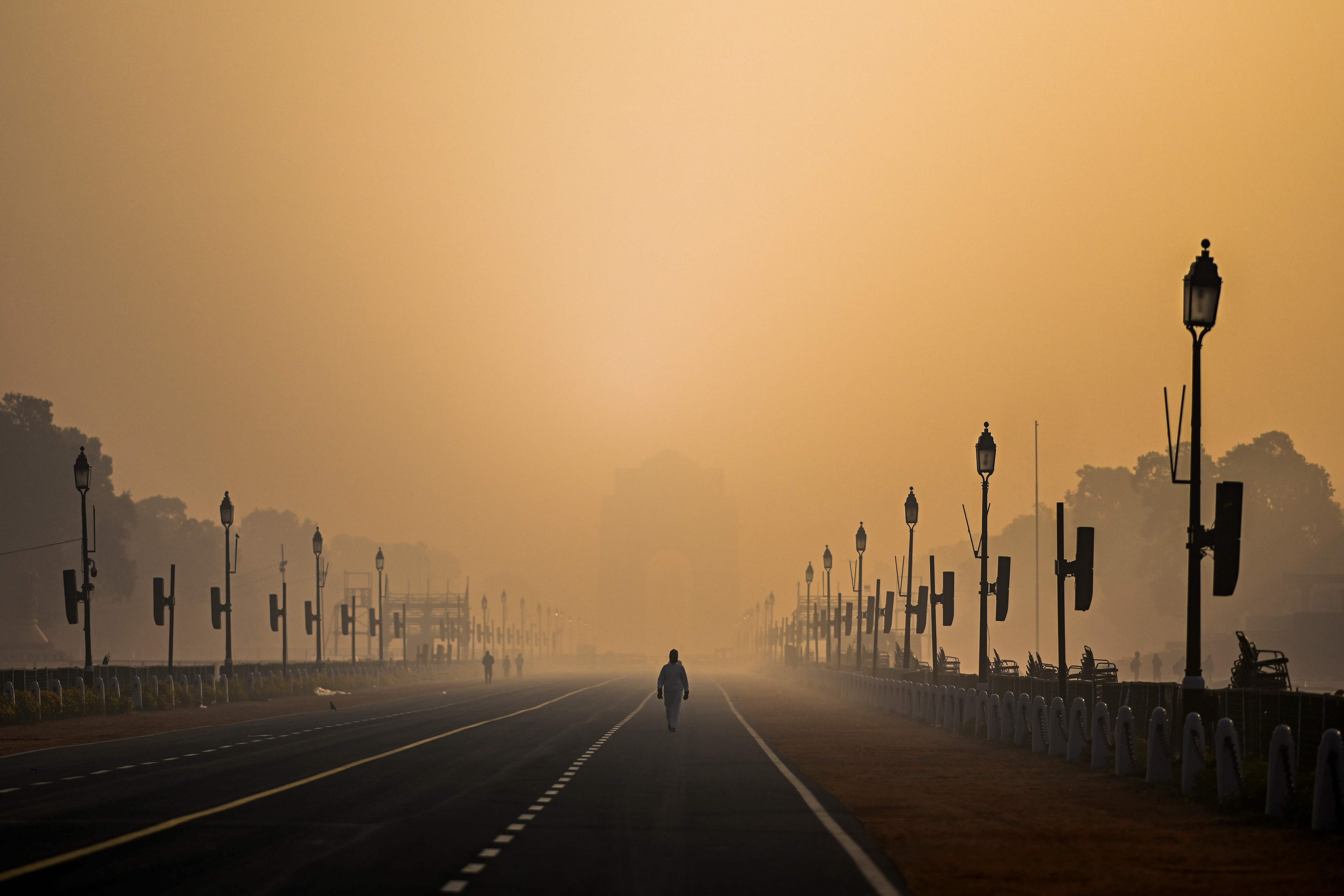 Rajpath amid smoggy conditions in New Delhi. Representative image/Credit: AFP Photo