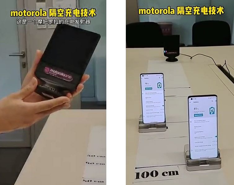 Motorola Wireless charging technology demo. Credit: XDA Developer Forum