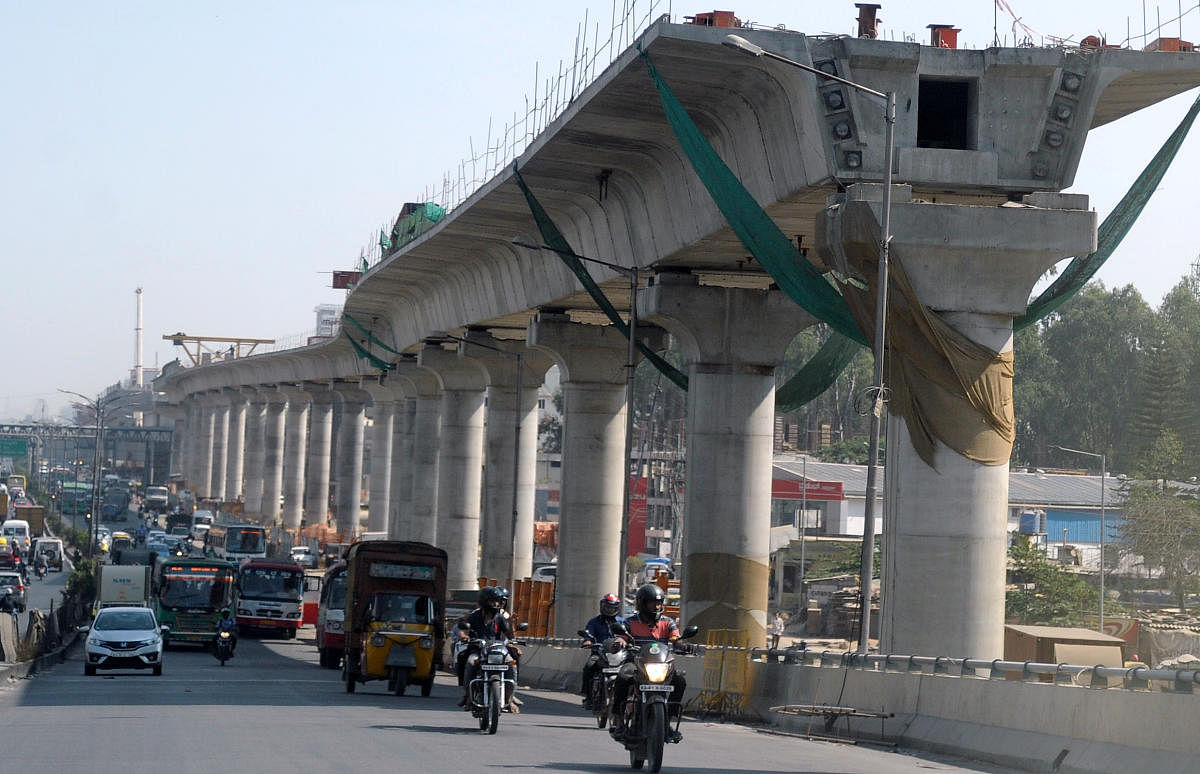 The Silk Board-KR Puram metro line will be 19.63-km long and have 13 stations. DH FILE PHOTO/Pushkar V
