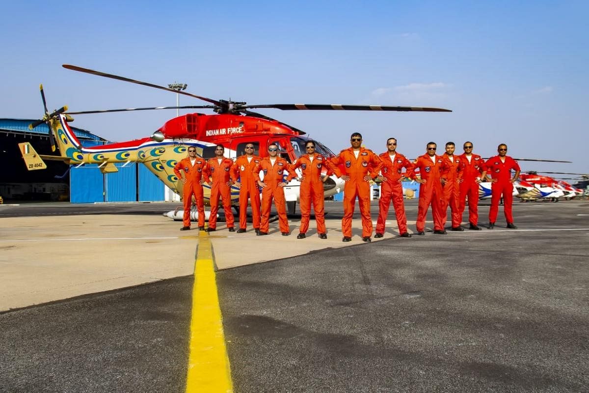 The Sarang team comprises 16 pilots.  Credit: DH. 
