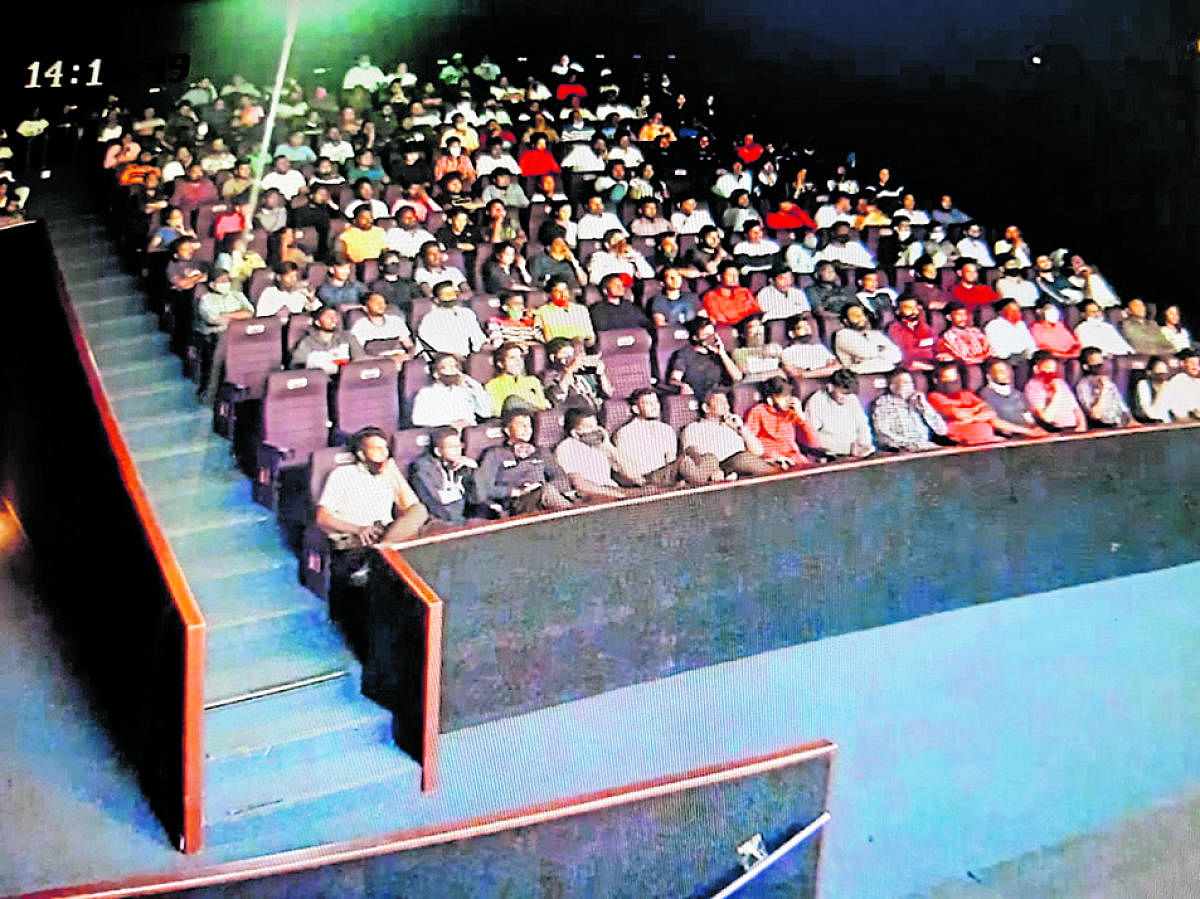 DRC Cinemas in Mysuru registered 80% occupancy on Friday. photo by spl arrangement