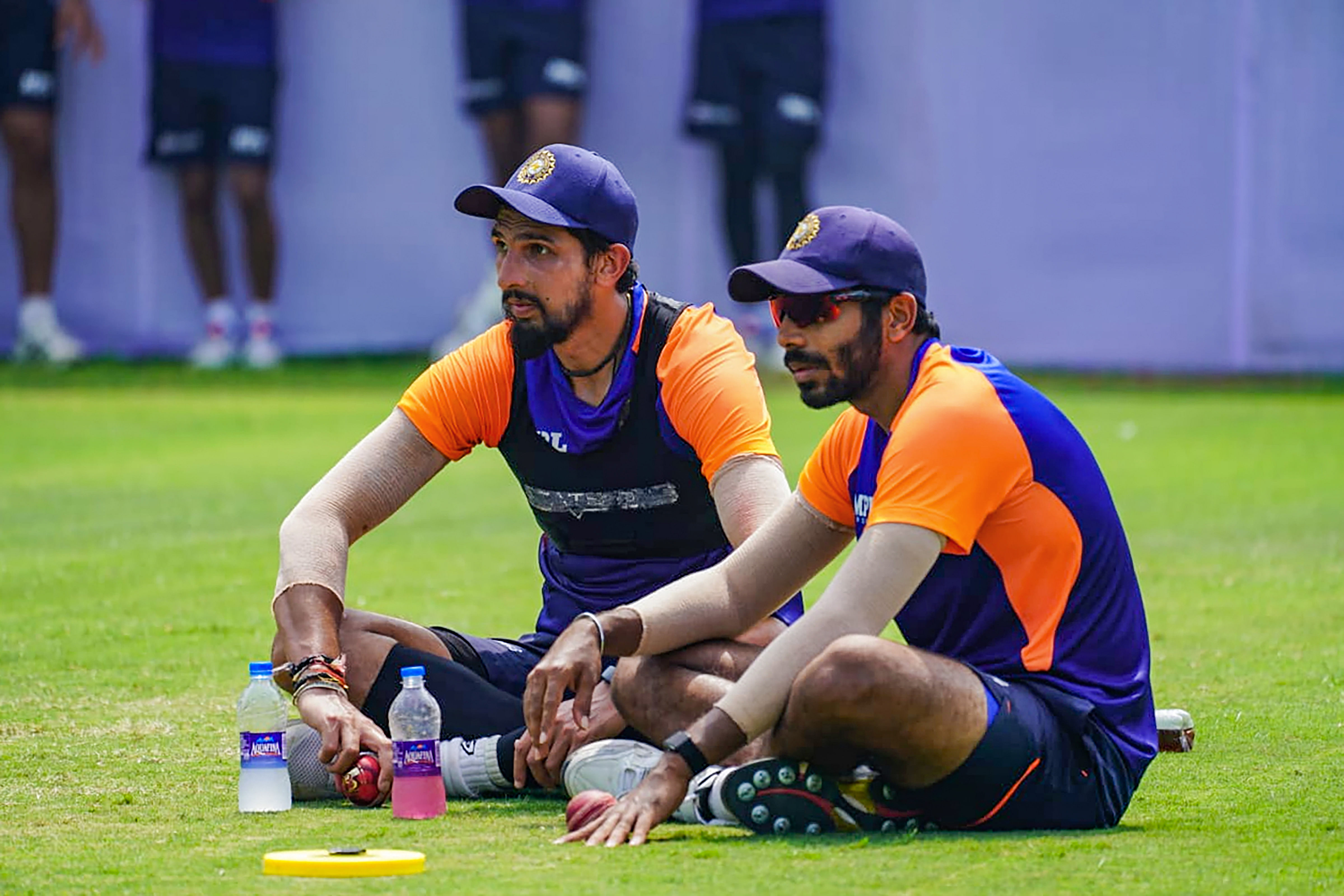 While Jasprit Bumrah (right) will finally be playing his maiden Test on home soil, three years after making his debut, veteran Ishant Sharma looks set to return after recovering from injury. PTI 