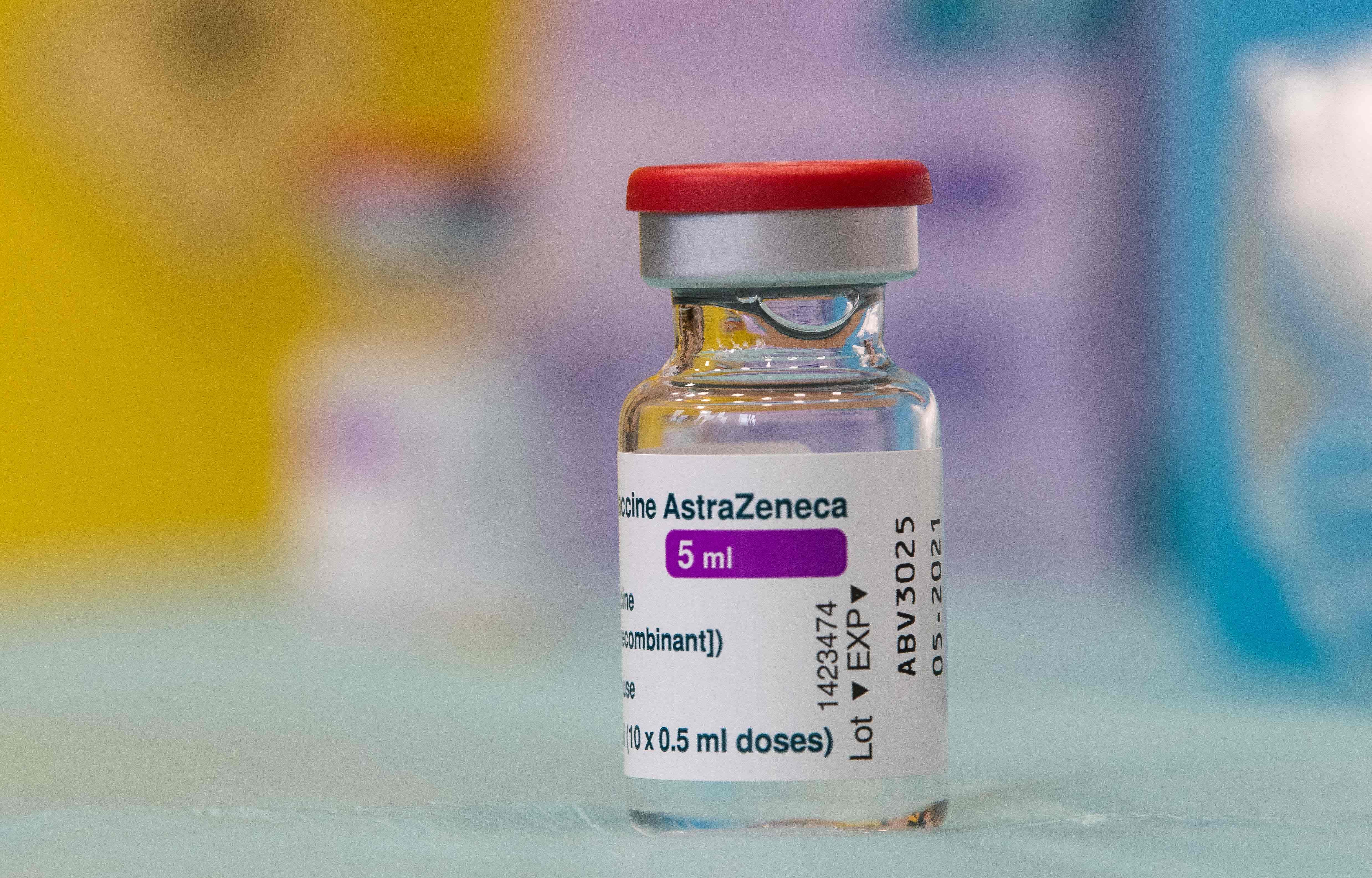 Vial of the AstraZeneca/Oxford Covid-19 vaccine. Credit: AFP Photo
