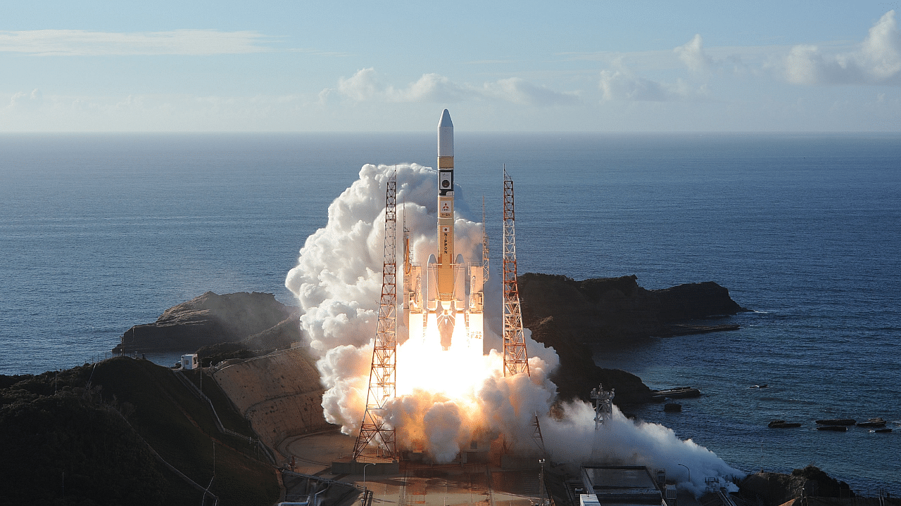 Mitsubishi Heavy Industries an H-2A rocket carrying the Hope Probe, known as "Al-Amal" in Arabic, developed by the Mohammed Bin Rashid Space Centre (MBRSC) in the United Arab Emirates (UAE) to explore Mars. Credit: AFP Photo