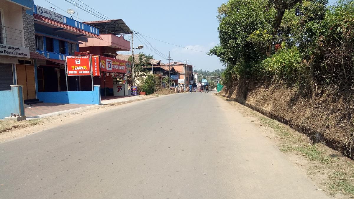 There was a bandh-like atmosphere in Madikeri on Saturday.