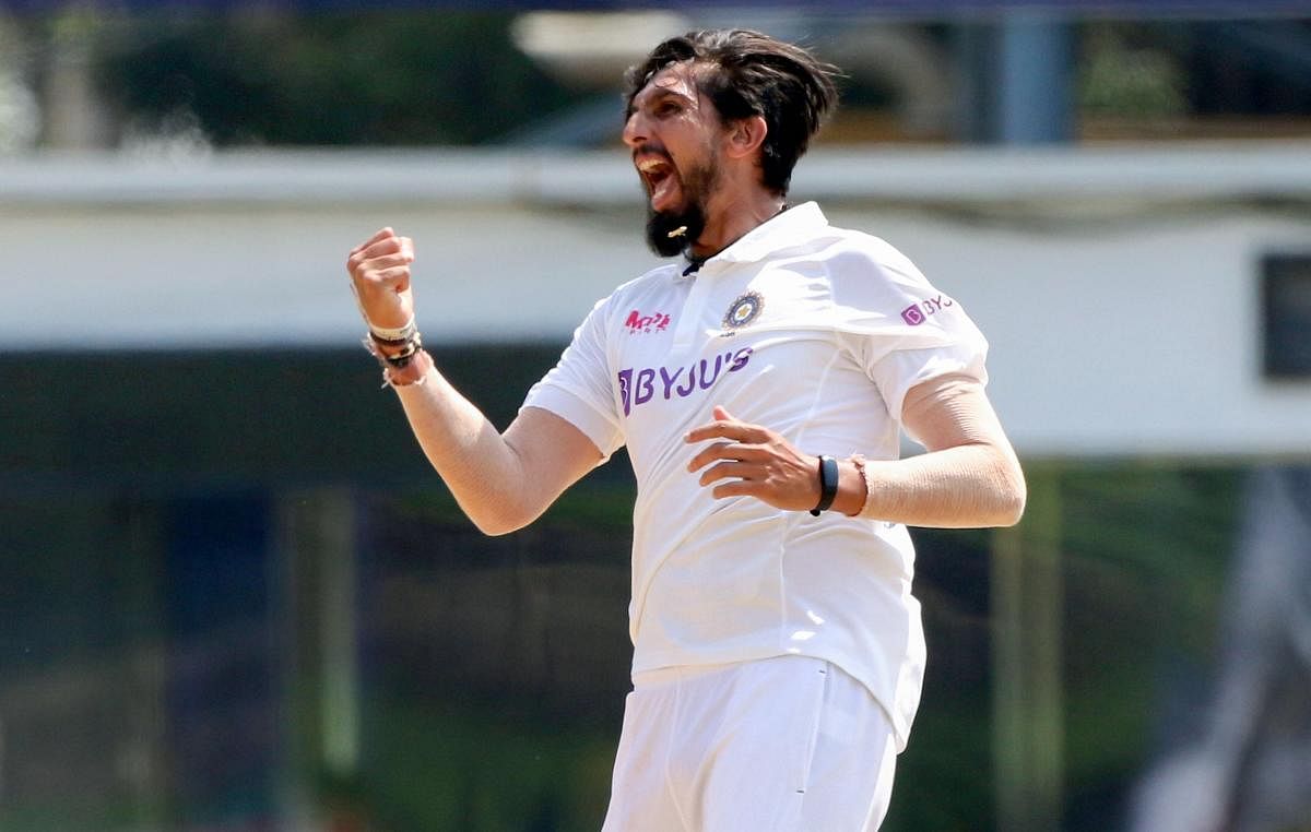 Ishant Sharma reacts during the 4th day of the first cricket test match between India and England, at MA Chidambaram Stadium, in Chennai. Credit: PTI Photo. 