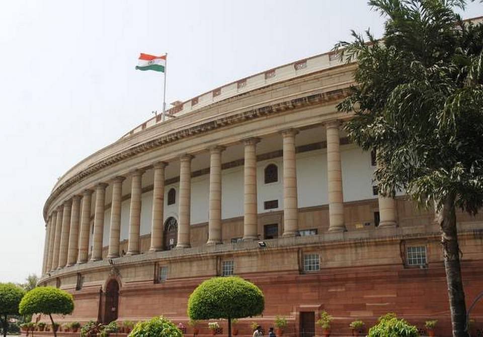 Parliament Building in Delhi. credit: Twitter/@Loksabhaspeaker
