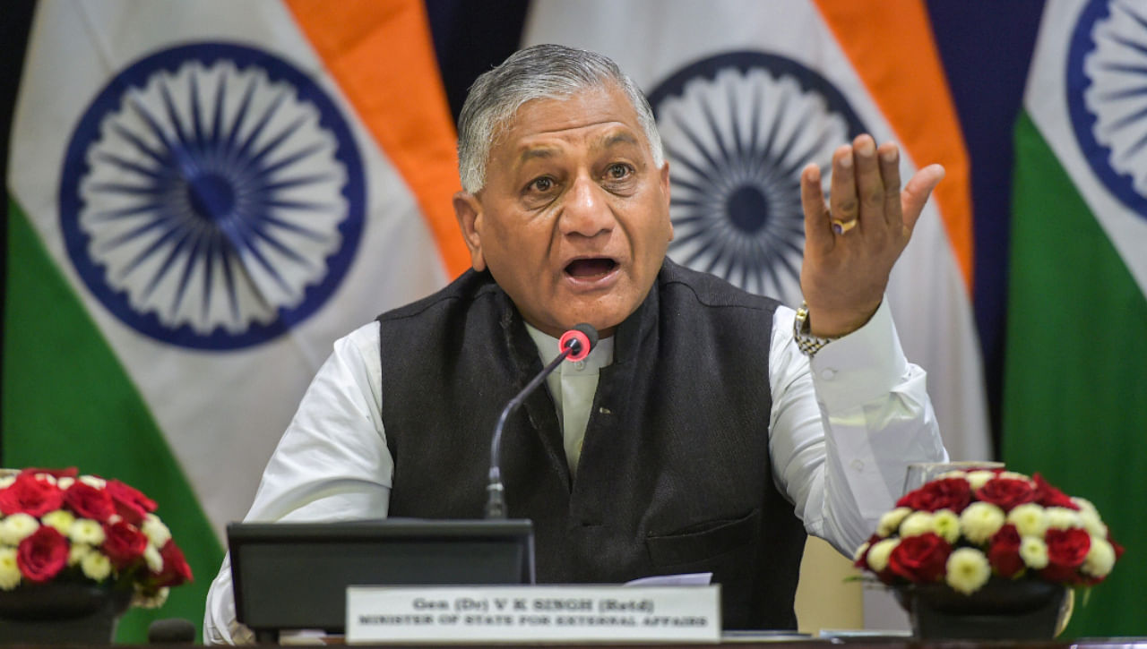 Minister of State for External Affairs VK Singh. Credit: PTI File Photo