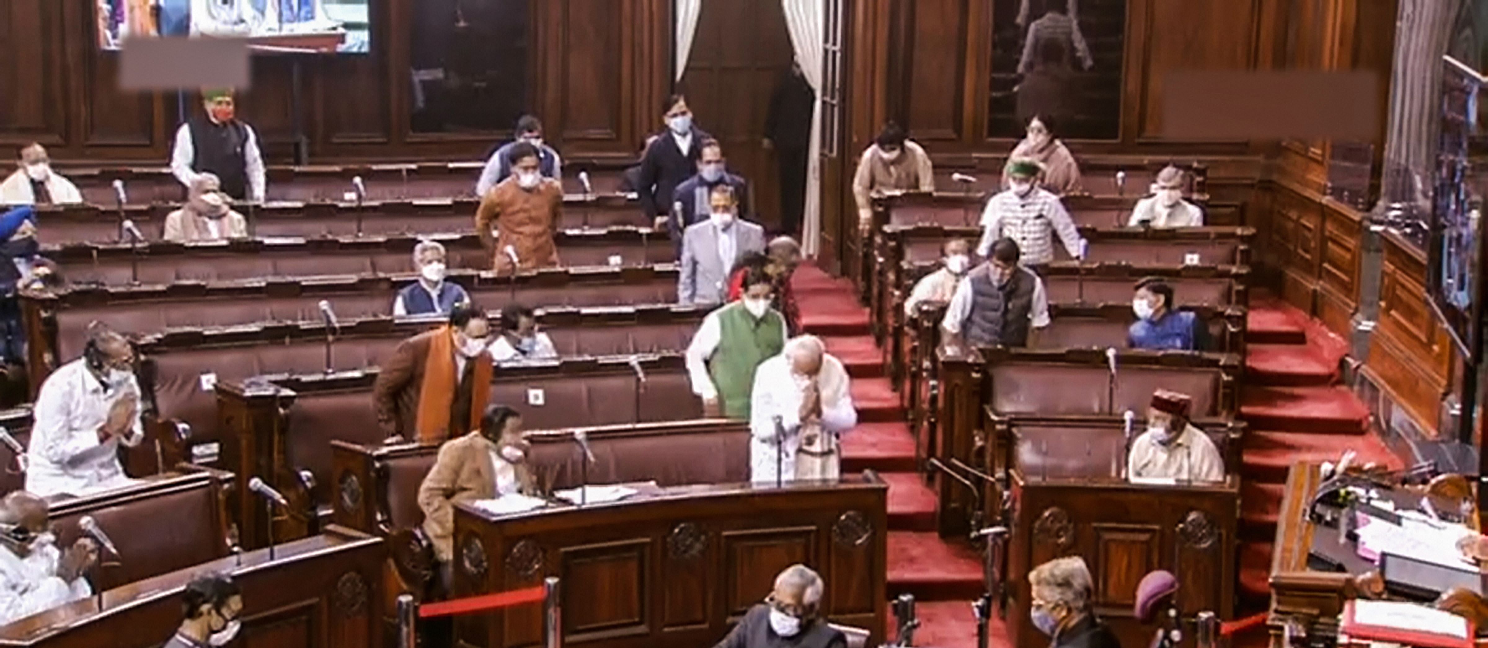 Prime Minister Narendra Modi arrives in the Rajya Sabha during ongoing Budget Session of Parliament. Credit: PTI