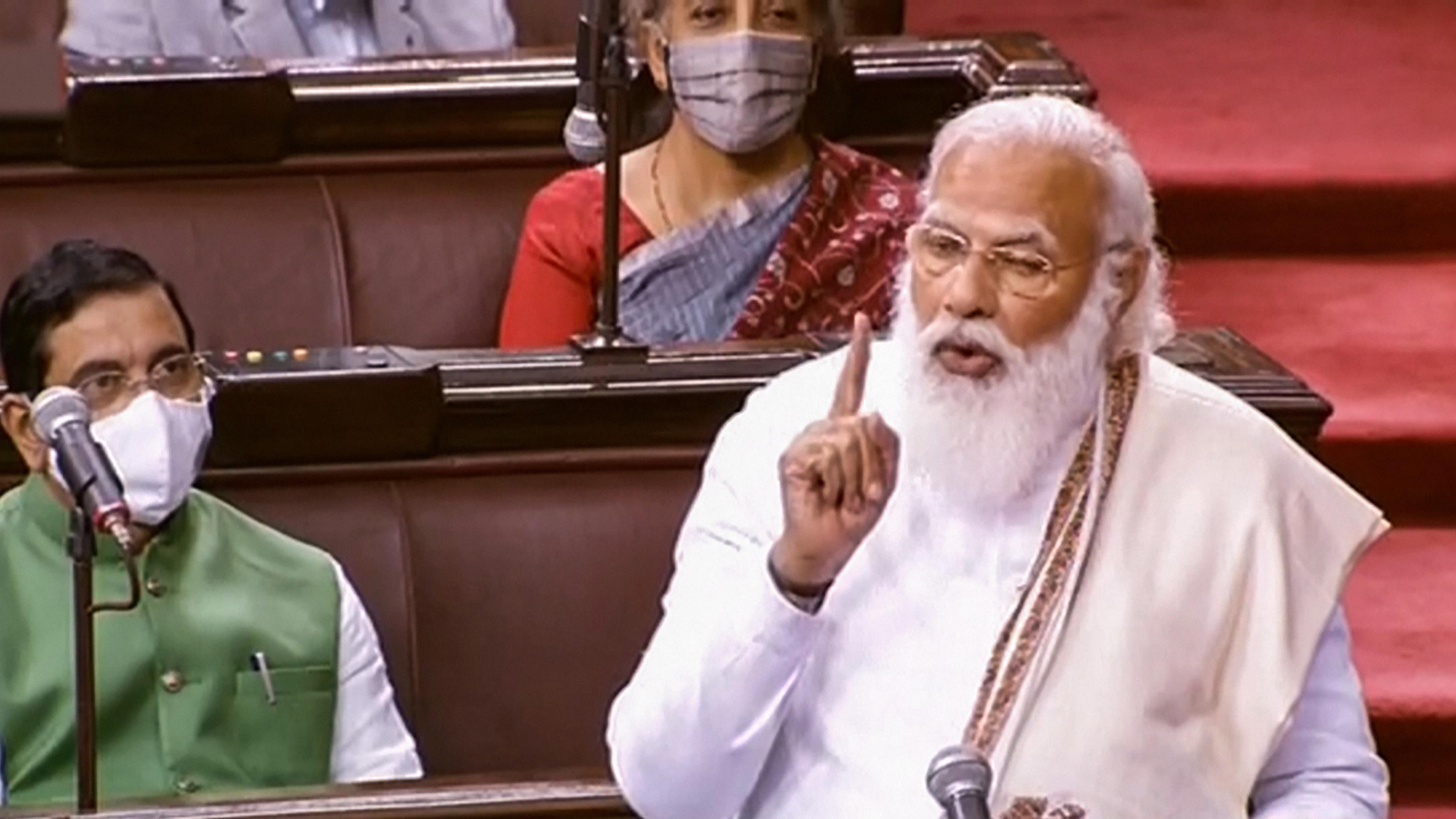 "I am scared of your praise. I hope your partymen will take it in the right spirit and not as the opinion of the G-23 in the party," Modi said amid laughter from the Treasury benches. Credit: PTI