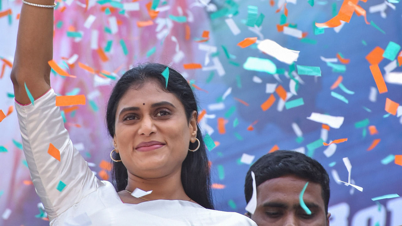 Y S Sharmila, daughter of former Chief Minister Y.S. Rajasekhara Reddy. Credit: PTI Photo