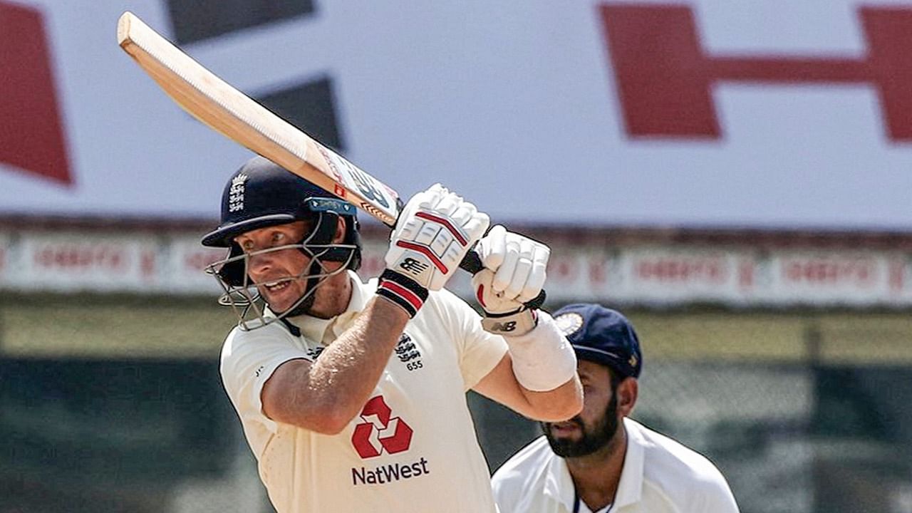 England's Joe Root plays a shot during the 4th day of first cricket test match between India and England, at MA Chidambaram Stadium in Chennai, Monday, February 8, 2021. Credit: Twitter Photo/@ECB/via PTI