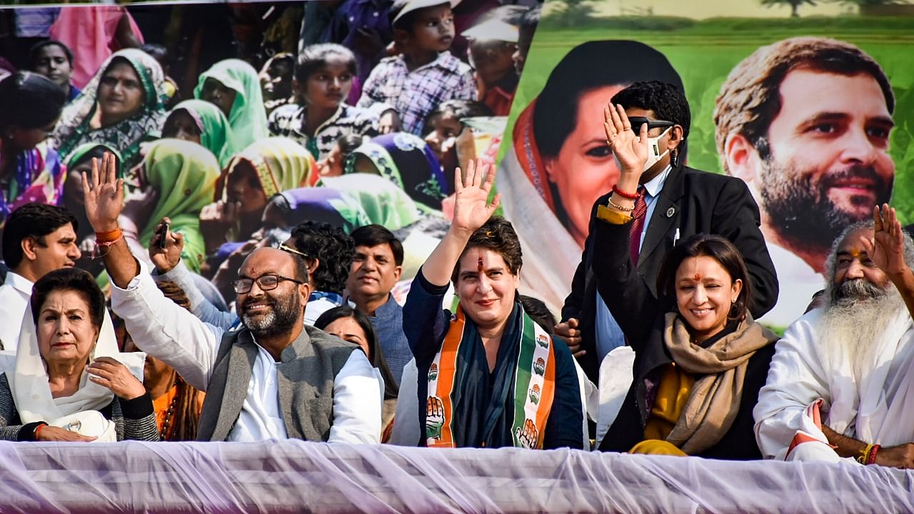 Congress General Secretary Priyanka Gandhi (2nd from right). Credit: PTI Photo