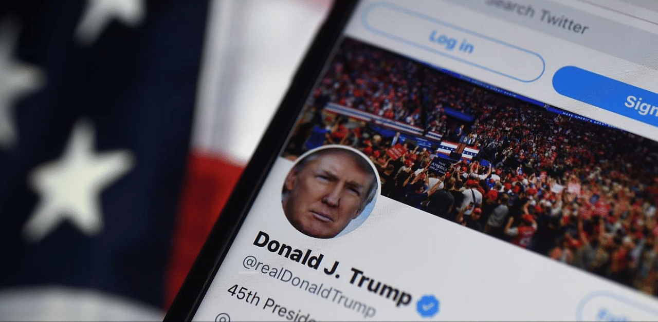 Now suspended Twitter account of US President Donald Trump. Credit: AFP Photo