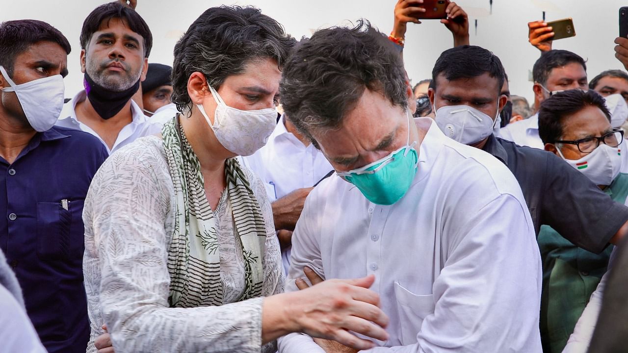 Congress leader Rahul Gandhi and AICC General Secretary Priyanka Gandhi Vadra. Credit: PTI Photo