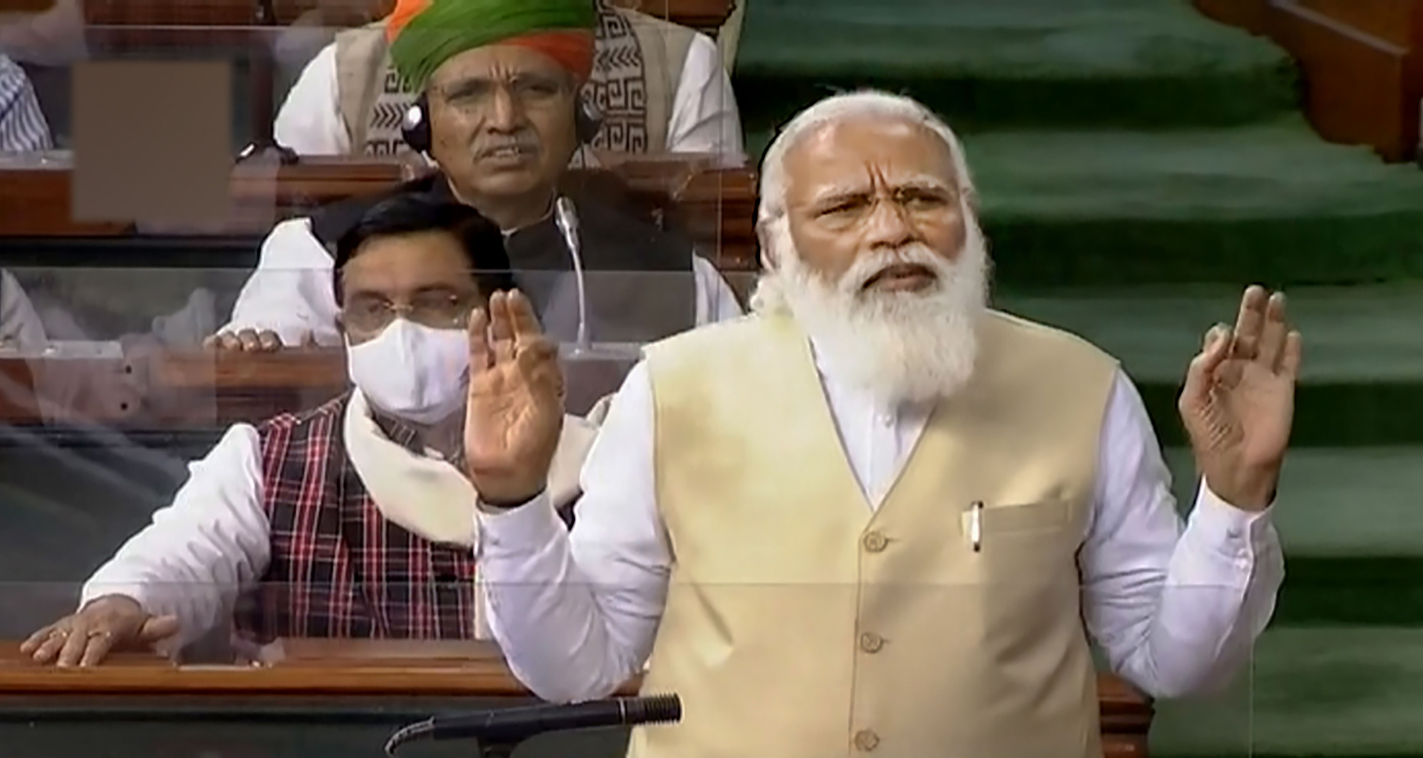 Prime Minister Narendra Modi speaks in the Lok Sabha. Credit: PTI Photo