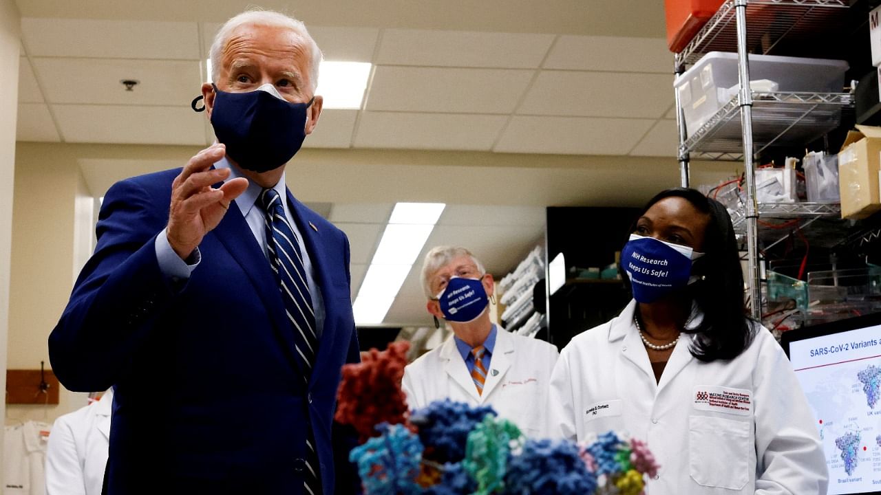 US President Joe Biden visits the National Institutes of Health (NIH) in Bethesda, Maryland. Credit: Reuters Photo