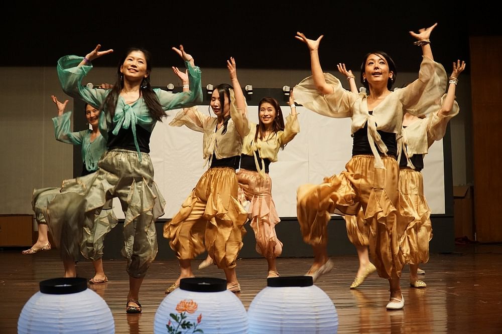 A group of Japanese expat businesswomen and mothers who regaled the crowd with Bollywood dances at Japan Habba. Credit: DH Photo