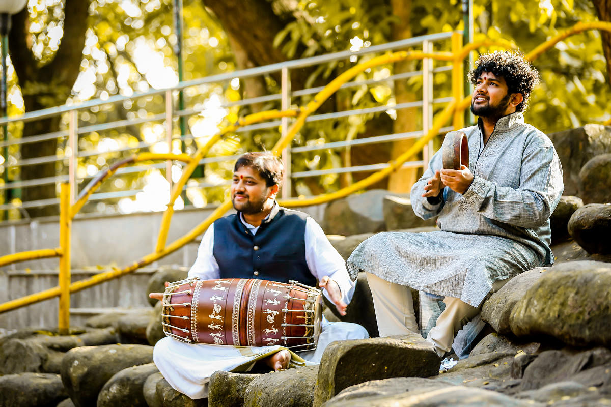 Anoor Vinod (with the mridangam) and Sunaad