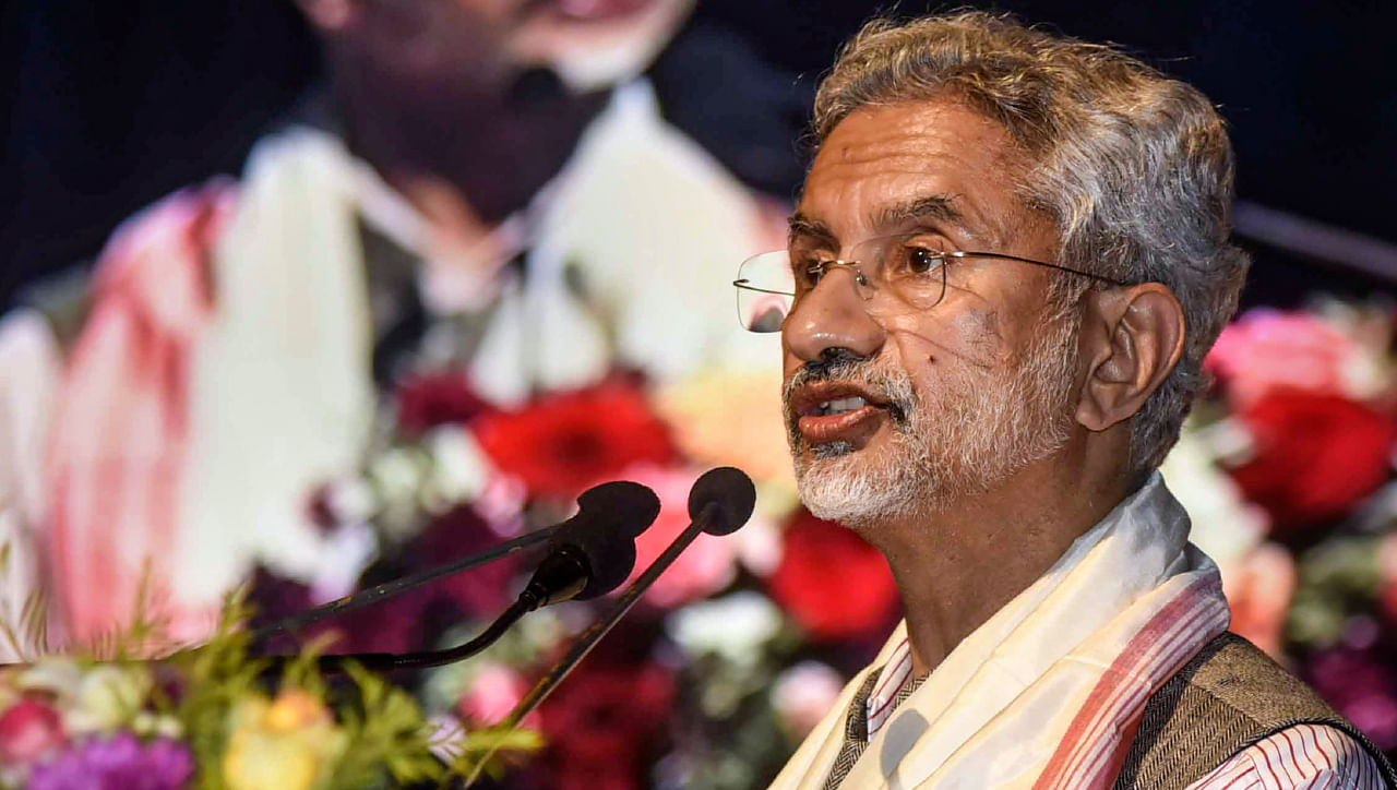 External Affairs Minister S Jaishankar speaks during an event on Act East policy, in Guwahati, Monday, Feb. 15, 2021. Credit: PTI Photo