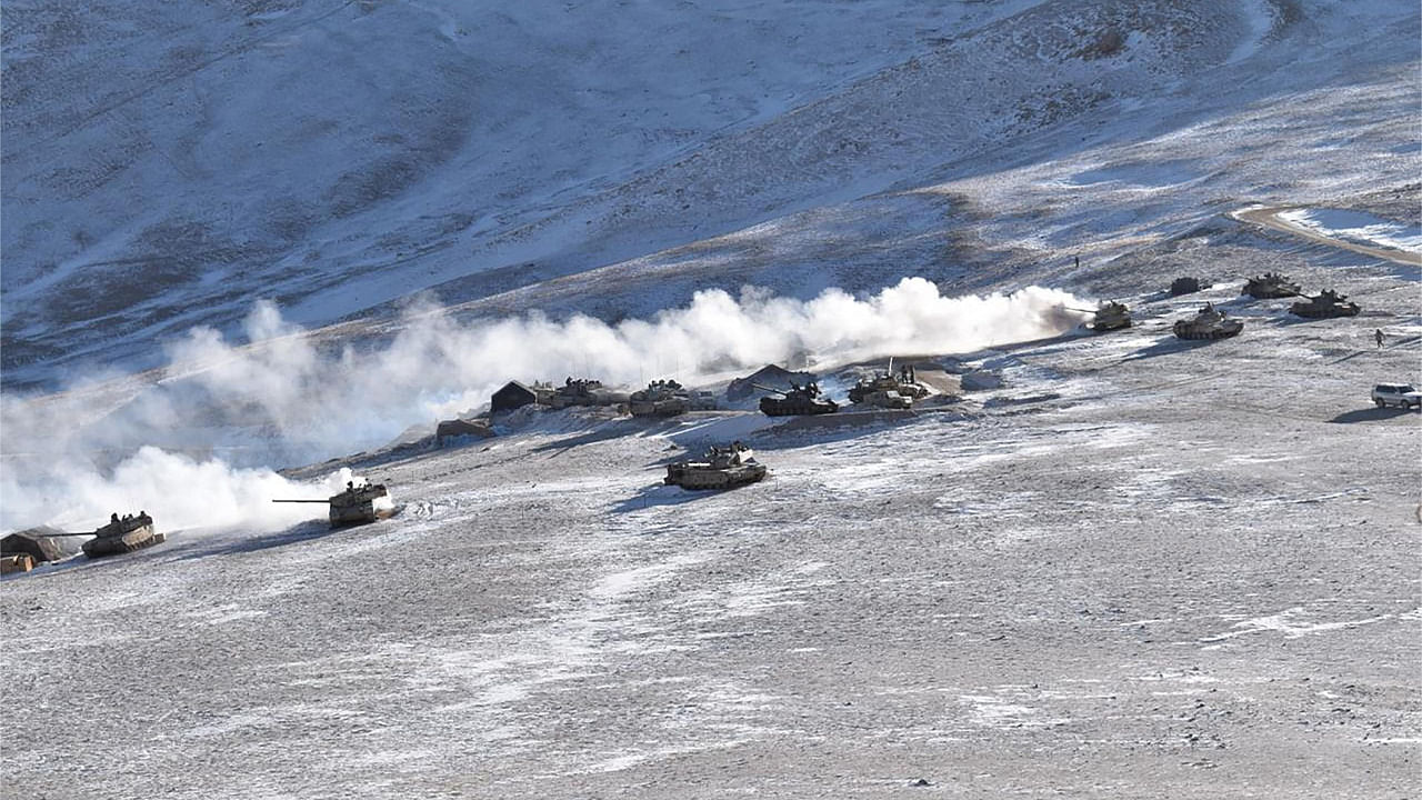 Indian Army shows military disengagement near Pangong in Ladakh. Credit: AFP Photo/ITBP Handout
