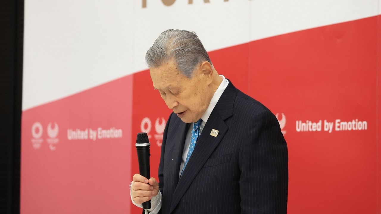 Tokyo 2020 president Yoshiro Mori announces his resignation over sexist remarks. Credit: AFP Photo