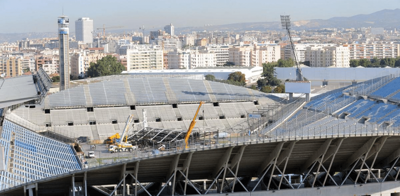 File photo taken on July 29, 2009 shows the Marseille's Velodrom Stadium after the collapse of a stage set up for a Madonna concert in which two stage hands died. Credit: AFP Photo