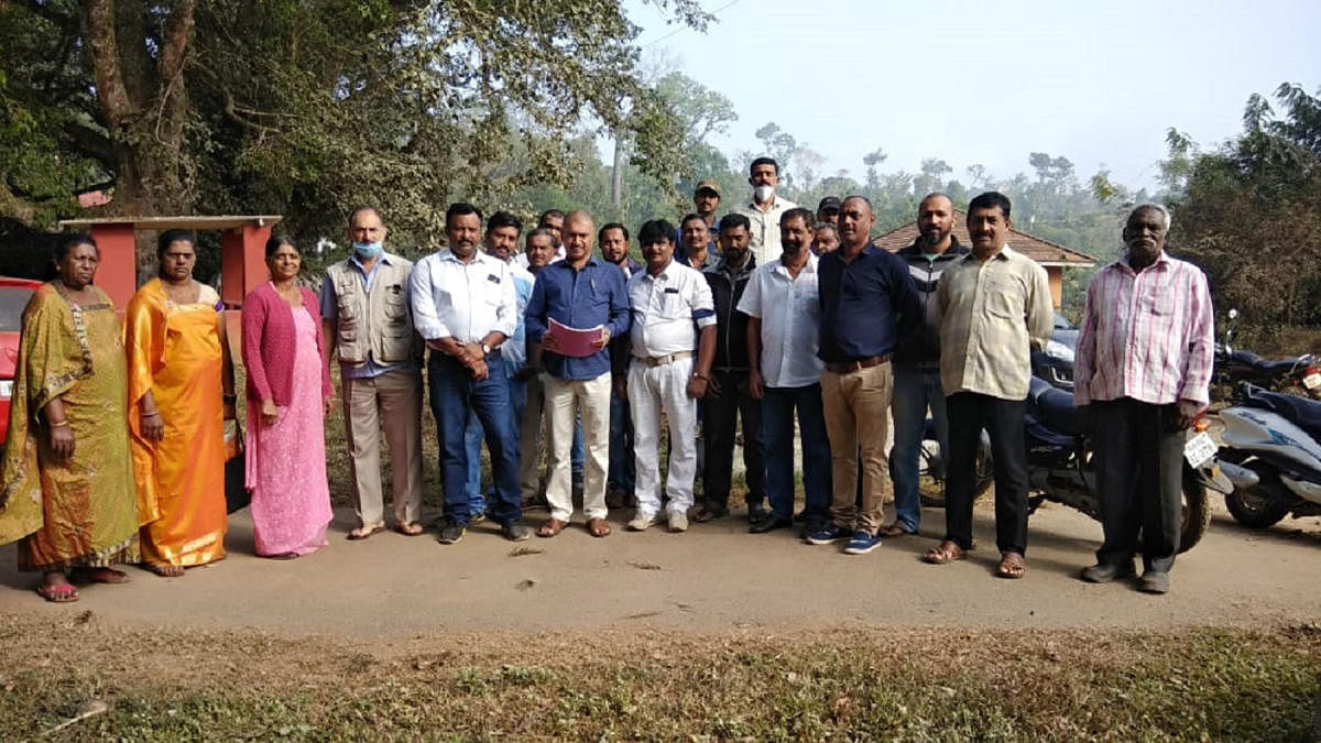 Villagers of Bethu hold a protest, urging authorities to repair Napoklu-Parane Road.