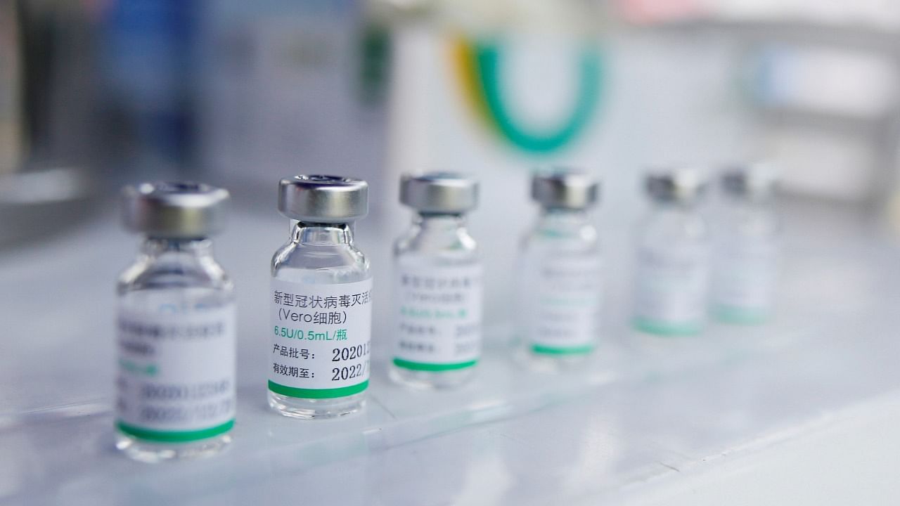 Vials of the Sinopharm's Covid-19 vaccine. Credit: Reuters Photo