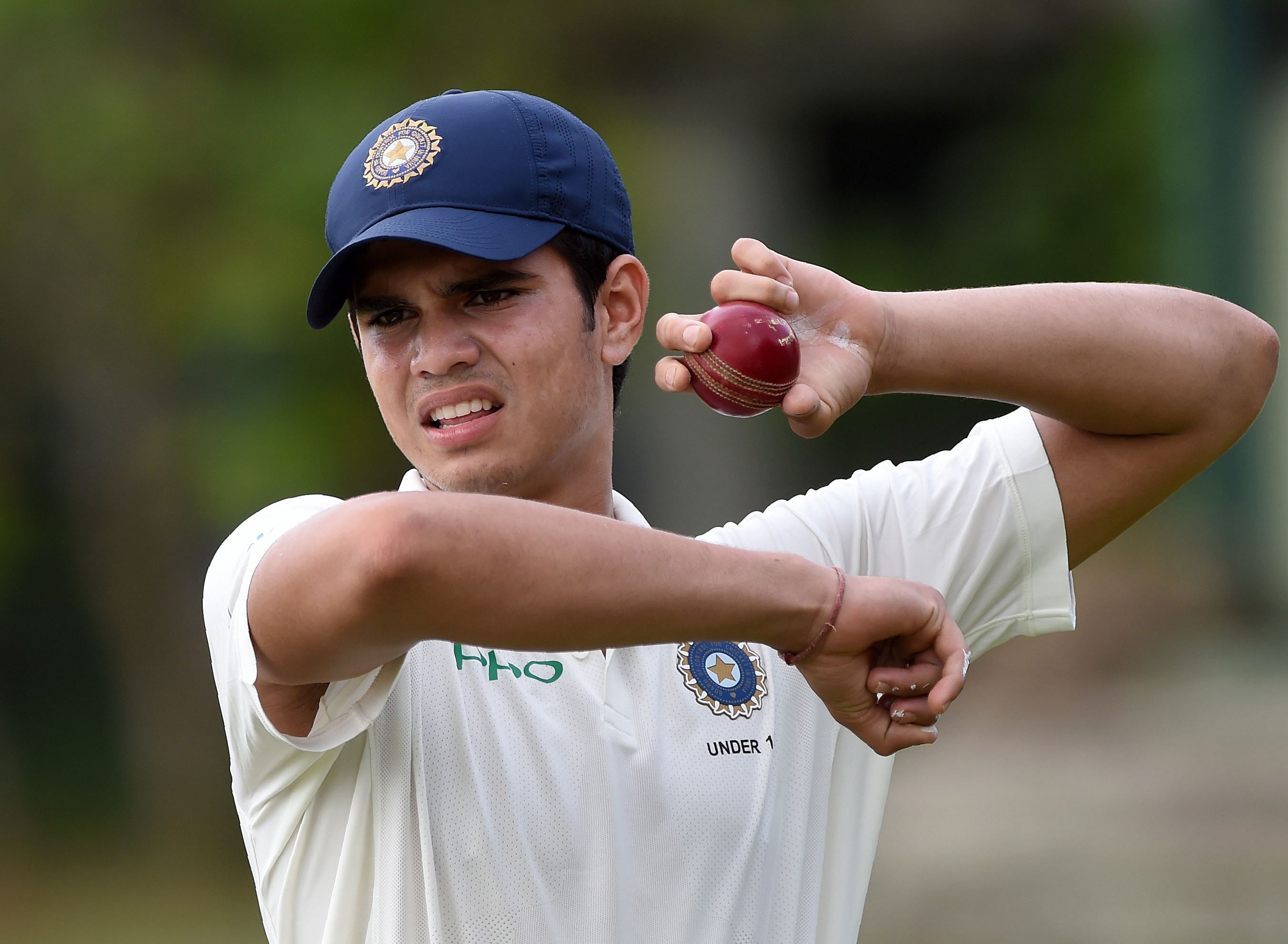 Indian cricketer Arjun Tendulkar, son of the Indian former cricket superstar Sachin Tendulkar. Credit: AFP File Photo