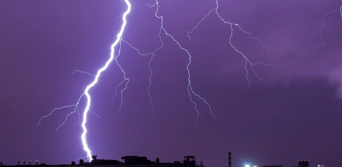 A person working in a brick kiln in Nidhagal village of Khanapur taluk was killed in a lightning strike on Thursday evening. Representative Image. Credit: iStock Photo