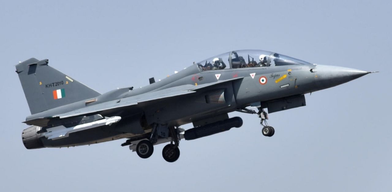 The state-run Hindustan Aeronautics Ltd hopes to increase indigenisation of Light Combat Aircraft Tejas from the existing 52% to 65%. Credit: DH File Photo