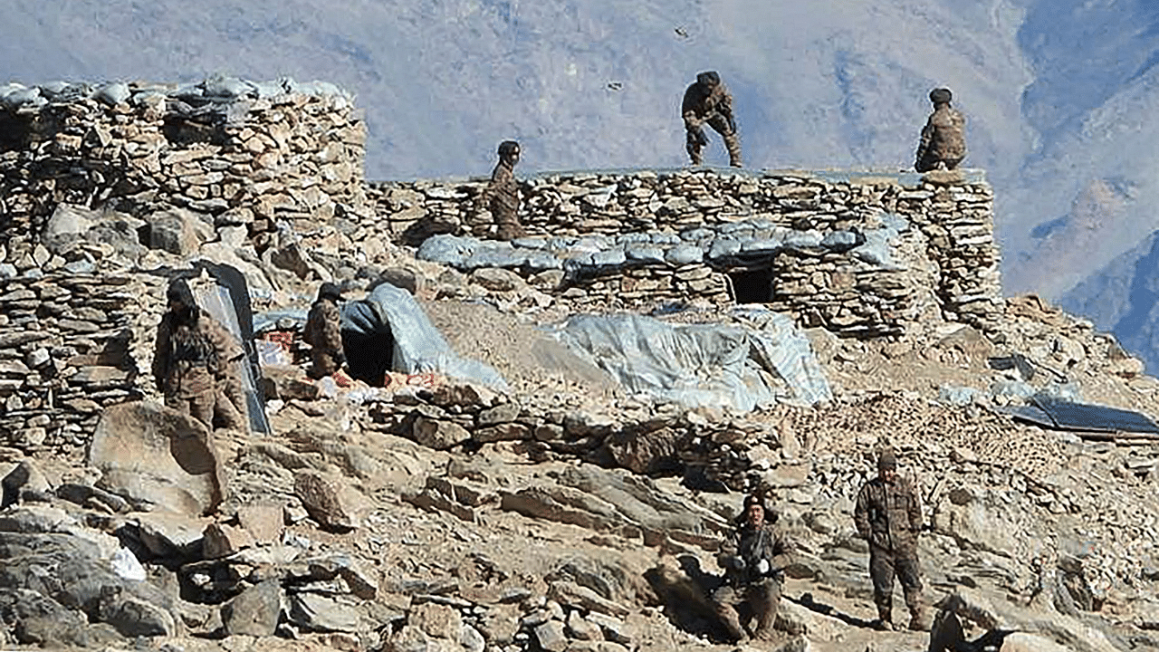 eople Liberation Army (PLA) soldiers during military disengagement along the Line of Actual Control (LAC) at the India-China border in Ladakh. Credit: AFP File Photo