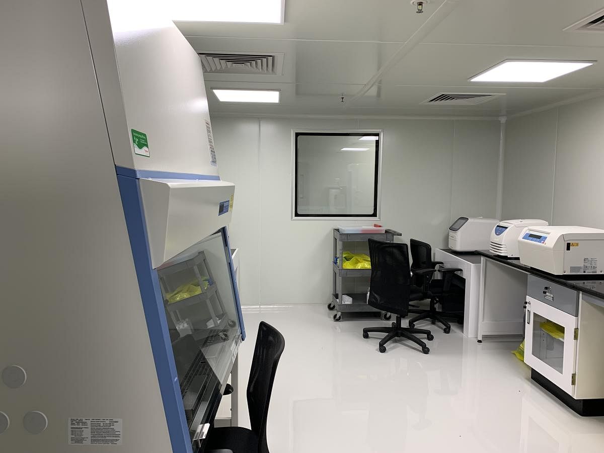 A new Covid-19 test kit manufacturing facility in Whitefield, Bengaluru, set up and operated by the firm Thermo Fisher Scientific.