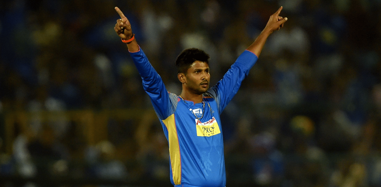 Formerly with Rajasthan Royals, cricketer Krishnappa Gowtham was bought by CSK for IPL 2021. Credit: AFP Photo