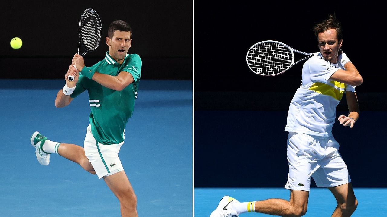 Serbian Novak Djokovic (L) will face Russia's Daniil Medvedev in the Australian Open final. Credit: AFP Photo