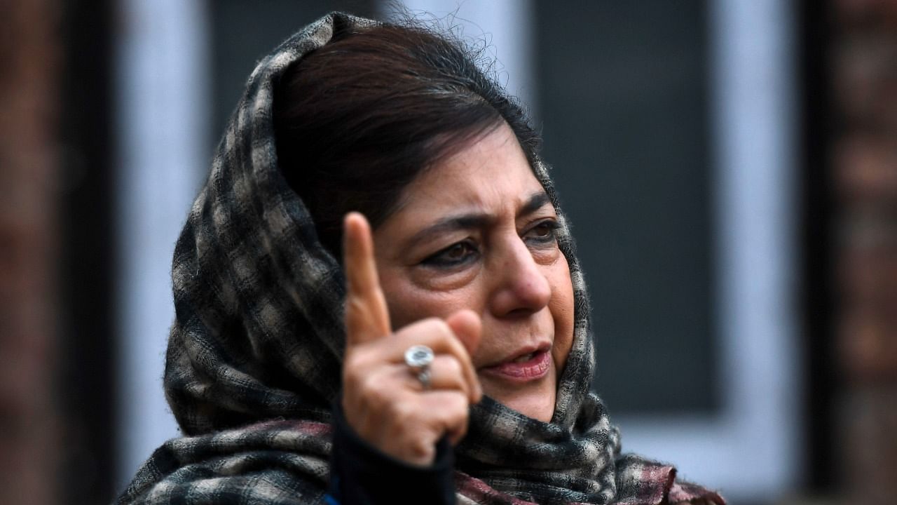 Peoples Democratic Party (PDP) leader and former Jammu and Kashmir CM Mehbooba Mufti. Credit: AFP File Photo