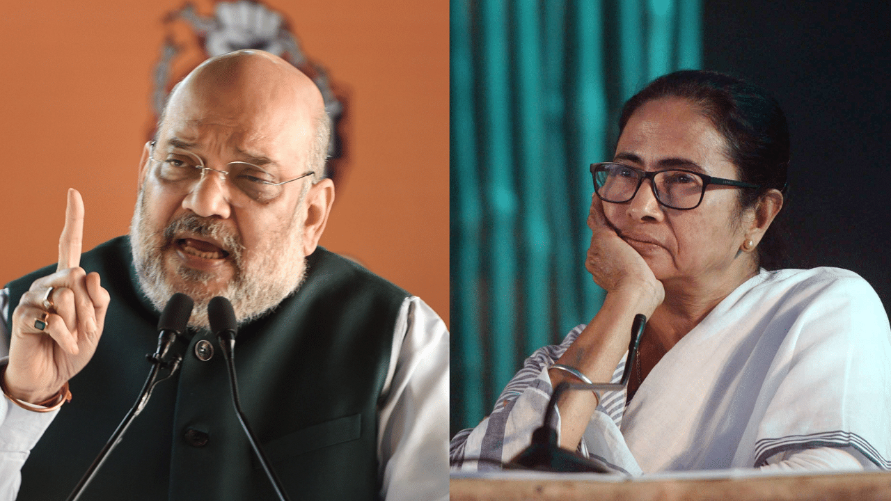 Union Home Minister Amit Shah and West Bengal CM Mamata Banerjee. Credit: PTI Photo
