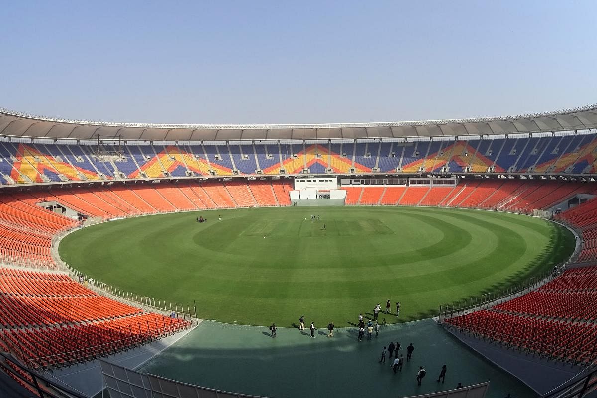 A general view of the Sardar Patel Stadium, the world's biggest cricket stadium. Credit: AFP photo. 