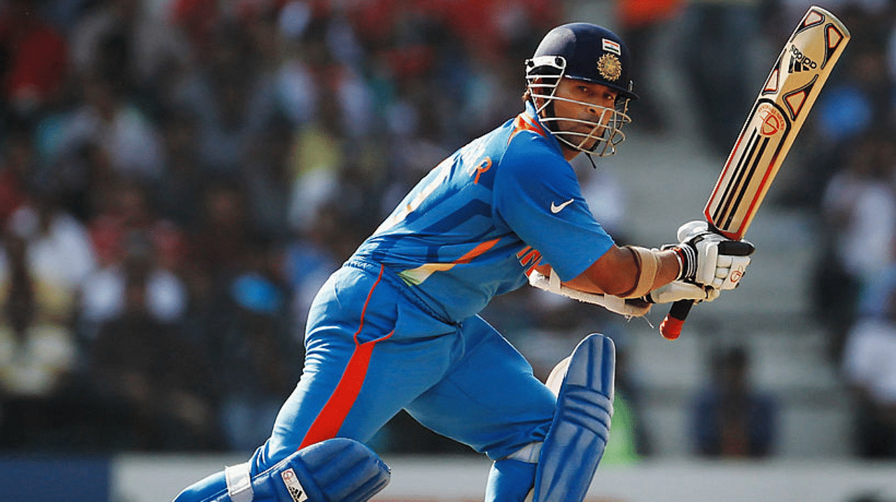 Sachin Tendulkar of India bats during the Group B ICC World Cup Cricket match between India and South Africa at Vidarbha Cricket Association Ground on March 12, 2011 in Nagpur, India. Credit: Getty Images