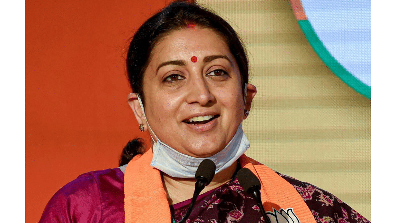 The Minister of Textiles and Women & Child Development Smriti Irani. Credit: PTI Photo