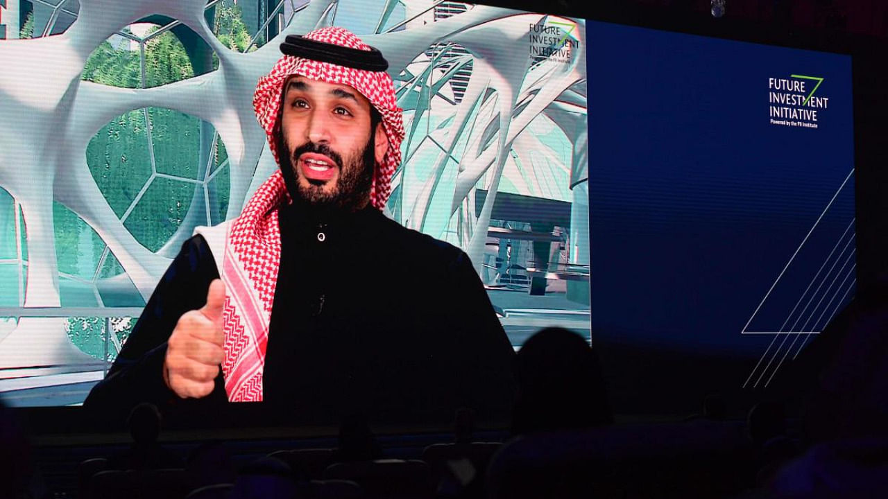 Saudi Crown Prince Mohammed bin Salman speaks during the Future Investment Initiative (FII) conference in a virtual session in the capital Riyadh. Credit: AFP file photo.