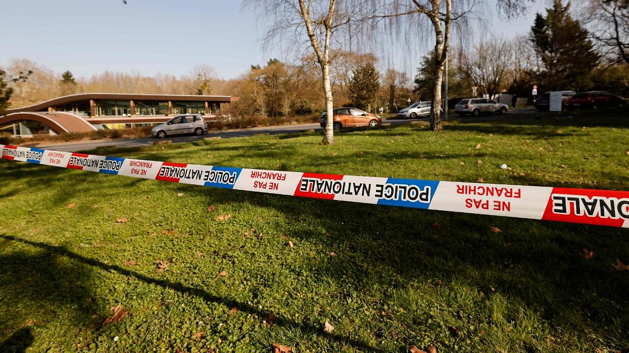 General view of the cordoned-off area in Boussy-Saint-Antoine, southern suburbs of Paris. Credit: AFP Photo
