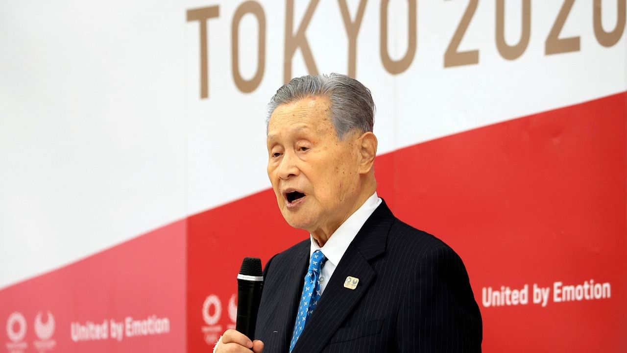 Olympics organizing committee president Yoshiro Mori announces his resignation. Credit: AP/PTI Photo