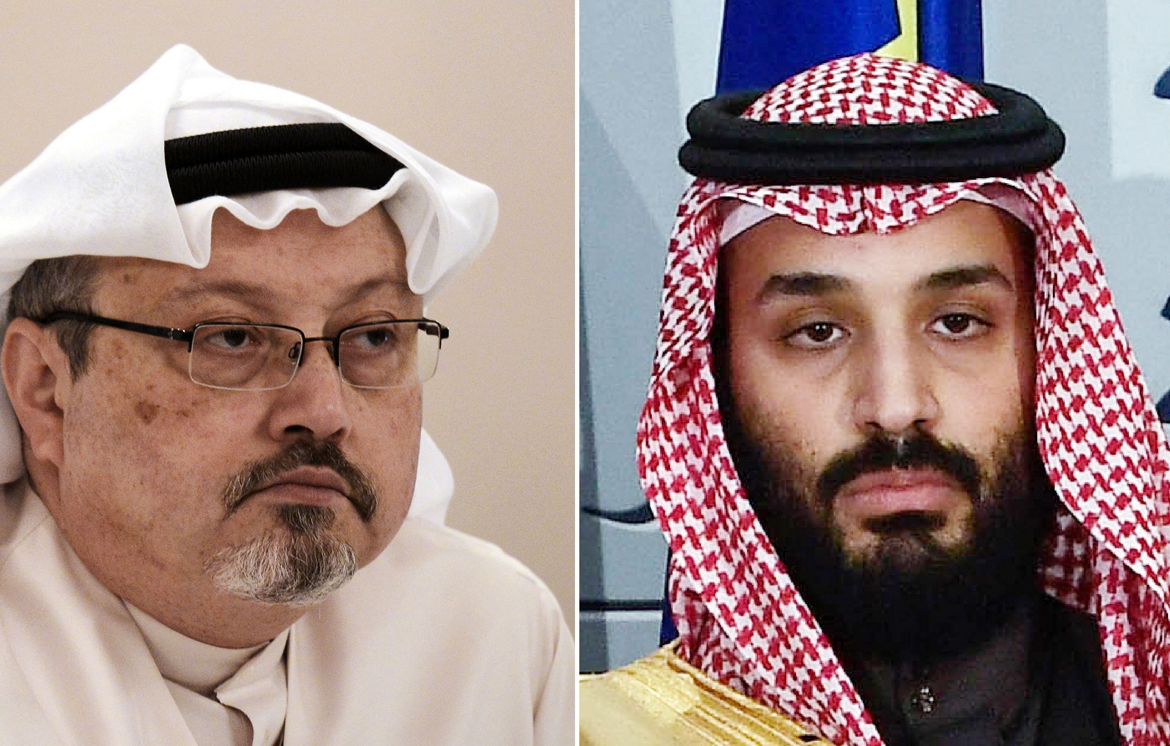 Saudi journalist Jamal Khashoggi (L) and Saudi Arabia's crown prince Mohammed bin Salman. Credit: AFP File Photo