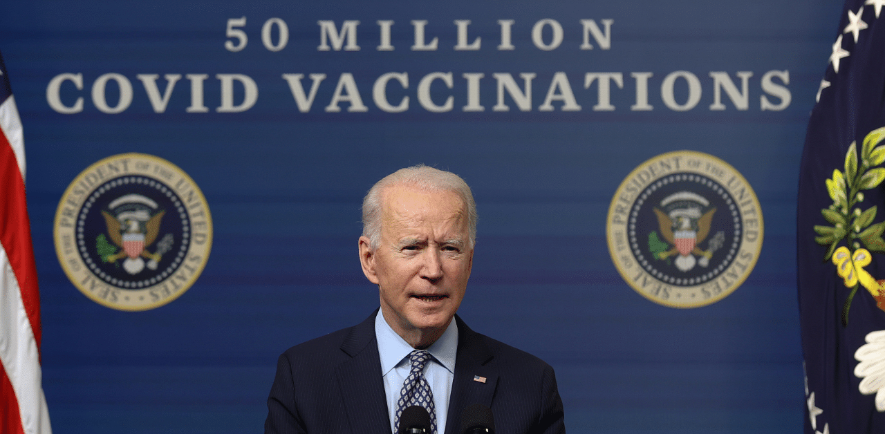 Joe Biden participates in an event on state of US coronavirus vaccinations at the White House. Credit: Reuters Photo