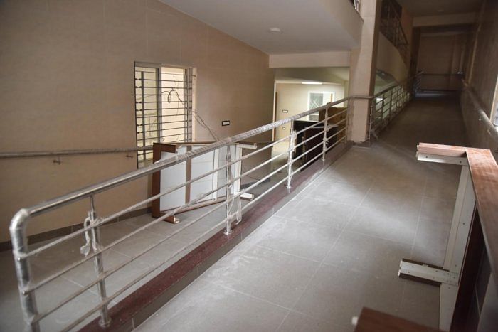 The new building of Samarthanam Trust, located in JP Nagar, Bengaluru, has only ramps or lifts to help the disabled. Credit: DH Photo/Janardhan B K
