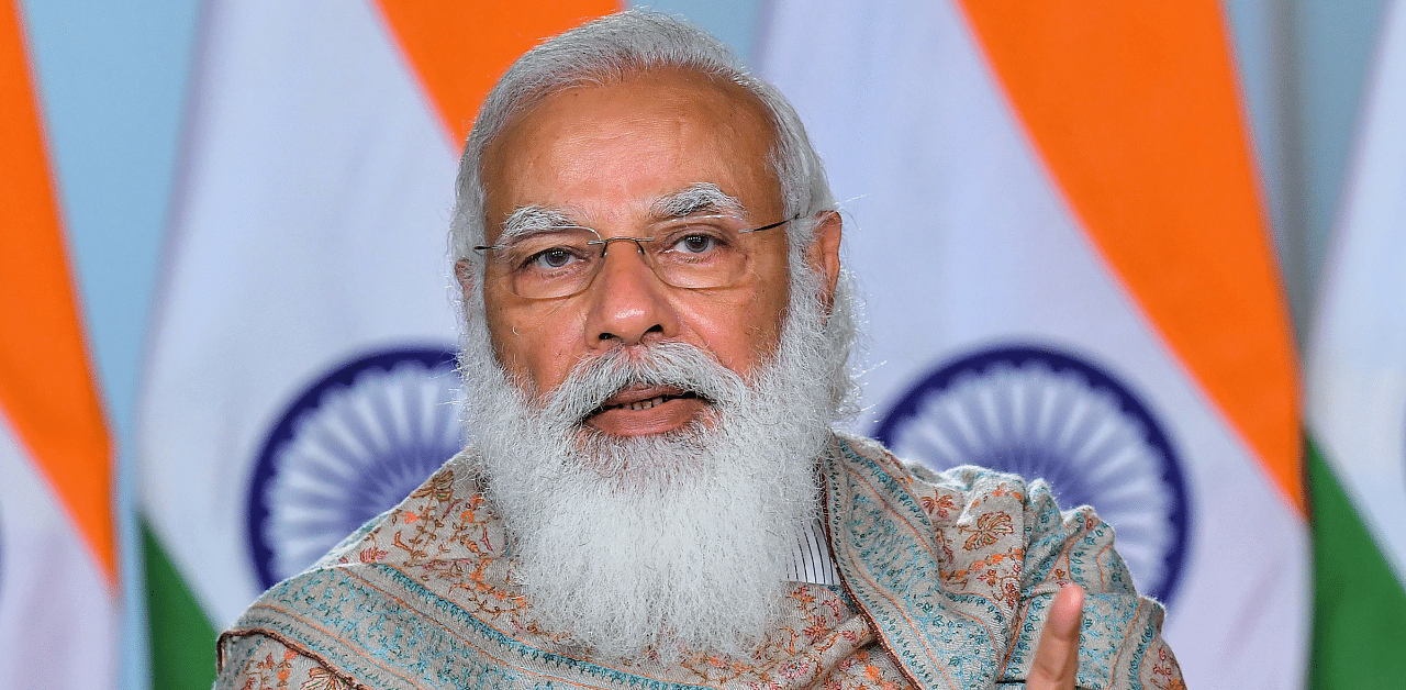 Modi said the messages given by Saint Ravidas centuries ago on equality, goodwill and compassion will inspire the people of the country for ages. Credit: PTI Photo